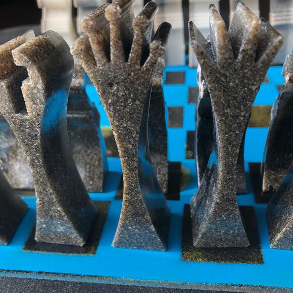 Chess Set - Blue & White Deluxe - Picture 3 of 11